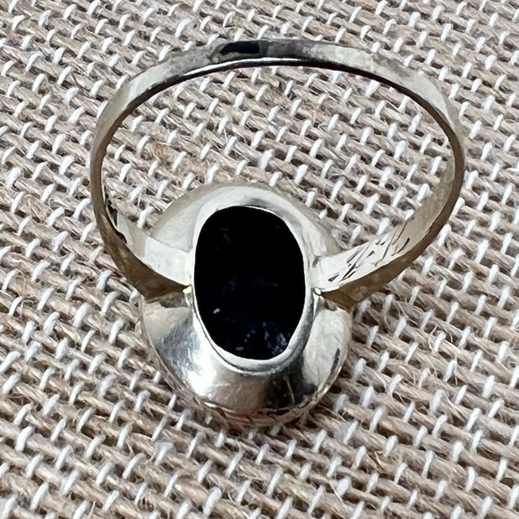 RARE 1923 ART DECO ERA BLACK ONYX RING 14K WHITE GOLD 100 years old - Picture 10 of 16